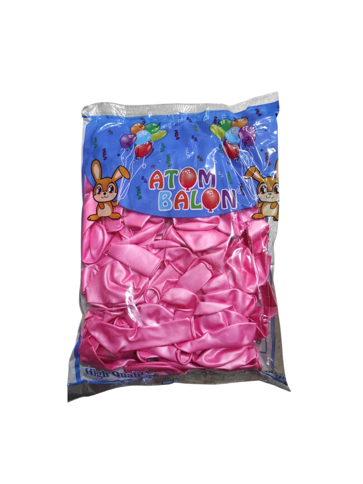 toptan atom metalik açık pembe balon 12 inç 100 lü